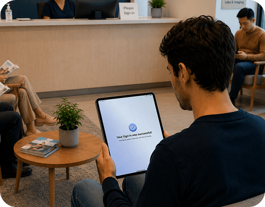 Doctor looking at tablet
